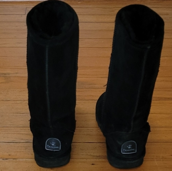 BEARPAW Elle Tall Women's Black Suede Boots Size 5 - Picture 3 of 9